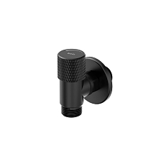 Кран угловой IDDIS Оптима Хоум (Optima Home) с отражателем, вынос 2 см,  1/2; 1/2, кран-букса, латунь, черный (910B1A6C2BLZ)