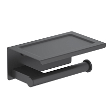 Бумагодержатель с полкой для телефона Timo Luiro черный (18543/03)