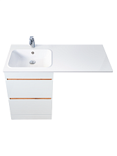 Тумба VIANT "Мальта" Bella 120 под с/м 2 ящика Белый/Дуб вотан (VMAL120BELLA-T2Y)