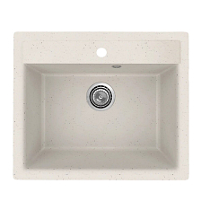 Мойкa MIXLINE МЛ-ГМУ04 (ML-GMU04) УЛЬТРА прямоугольная, белый камень, 565*495 мм (глуб. чаши 175) (556722)