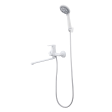 Смеситель Prohanss для ванны и душа универсальный поворотный излив 30 см, белый (P64.22.08)