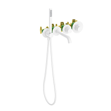 Смеситель встроенный для ванны с душем с термостатом Timo Saona белый матовый (2324/16YSM)