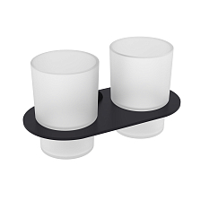 Стакан для зубных щеток с держателем Raglo двойной, черный (R300.08.06)