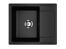 Мойкa MIXLINE МЛ-ГМУ05 (ML-GMU05) УЛЬТРА с крылом, черный камень, 575*495 мм (глуб. чаши 190) (556728)