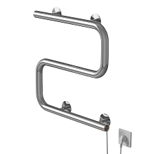 Полотенцесушитель MIXLINE СВОБОДА S-обр/симпл s 40x40 (кнопочный выкл, 100 Вт) ХРОМ (556794)