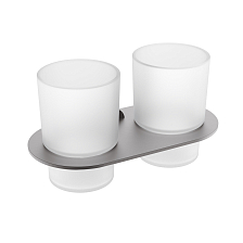 Стакан для зубных щеток с держателем Raglo двойной, графит (R300.08.09)