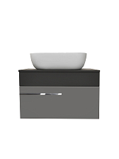 Тумба Runo Вудлайн 65 подвесная темно-серая/серая под накладной умывальник (00-00004898)