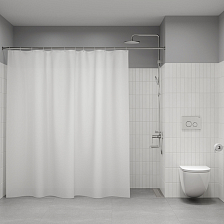 Штора для ванной IDDIS Бэйс (Base) 200x240 см, полиэстер, белый (BL08P24i11)