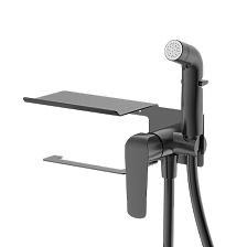 Смеситель с гигиеническим душем и полкой DQ Дюссельдорф (Düsseldorf) графит (DA1724546)