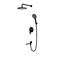 Душевая система Splenka для ванны и душа встраиваемая на 3 режима поворотный излив 20 см, черный (S222.27.06)