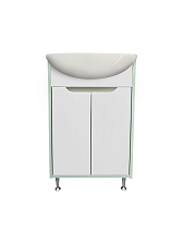 Тумба Runo Эконова 60 бирюзово-белая под умывальник Уют 60 (00-00004657)