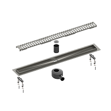 Душевой лоток TIMO Drain System 900 с вставкой "lines", черное золото (DS230109/18)