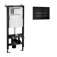 Система инсталляции WAVE В-500/002П+В2/W-500/002Pn+V2, прямоуг кнопка В2/V2 черная, пневматика, 500 мм (553526)
