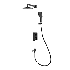 Душевая система Splenka для ванны и душа встраиваемая на 3 режима поворотный излив 17 см, черный (S01.27.06)