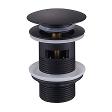 Донный клапан для раковины Raglo c переливом (клик-клак), латунь, черный (R600.03.06)