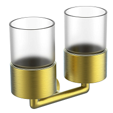 Стакан для зубных щеток с держателем Raglo двойной, сатин золотой (R320.08.03)