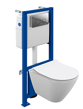Комплект Cersanit  CITY SMART CO DPL EO slim инсталляция LINK PRO кнопка TWINS пластик хром глянцевы (68306)
