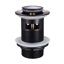 Донный клапан для раковины Raglo c переливом (клик-клак), латунь, черный (R600.05.06)