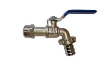 Кран шаровой со штуцером 1/2" VN-CN12 водоразборный никилированный ручка