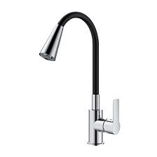 Смеситель Splenka для кухни высокий гибкий поворотный излив, хром (S06.43)