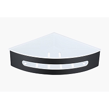 Полка для ванной и душа Raglo угловая с крючками, черный (R340.01.06)