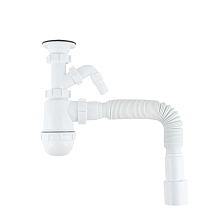 Сифон бутылочный IDDIS Optima Home 1.1/2x40мм, с выпуском, гофротрубой 40/50мм и отводом (900AVG1010VD)