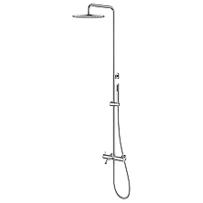 Смеситель Lemark Зенит (ZENITH) для ванны и душа с регулируемой высотой штанги, монолитным изливом и верхней душевой лейкой «Тропический дождь» (LMF-1626S-SSN)