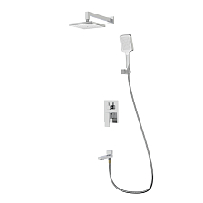 Душевая система Splenka для ванны и душа встраиваемая на 3 режима поворотный излив 17 см, хром (S01.27)