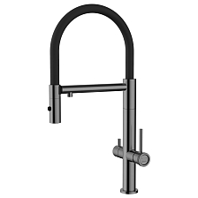 Смеситель Lemark Зенит (ZENITH) для кухни с гибким изливом, с подключением к фильтру питьевой воды (LMF-1676S-SSN)