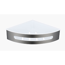 Полка для ванной и душа Raglo угловая с крючками, графит (R340.01.09)