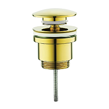 Донный клапан для раковины Raglo без перелива (клик-клак), латунь, золото (R600.01.23)