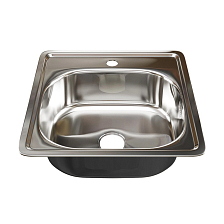 Мойка MIXLINE врез 48х48 (0,4) вып 3 1/2" (глуб чаши 16см) с сифоном/ПОЛИМЕР (558484)