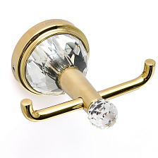 Крючок настенный для халатов и полотенец золотой с кристаллами SWAROVSKI BRAVAT (D7283G-SW)