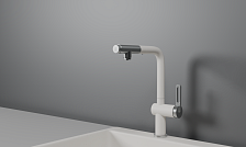 Смеситель для кухни GRANULA с выдвижным изливом и подключением к фильтру (8169, АРКТИК (БЕЛЫЙ))