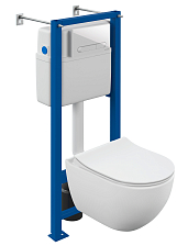 Комплект Cersanit  BRASKO SMART CO DPL EO slim инсталляция VECTOR кнопка ESTETICA пластик белый (68304)