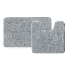 Набор ковриков для ванной комнаты, 50х80 + 50х50, микрофибра, серый, IDDIS (BSET02Mi13)