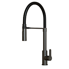 Смеситель для кухни 35k MIXLINE МЛНС-0402Г (MLSS-0402BL)черн.гиб. изл магнит, п/гайку ЧЕРНЫЙ ГРАФИТ (556021)