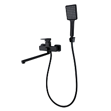 Смеситель Prohanss для ванны и душа универсальный поворотный излив 30 см, черный (P60.22.06)