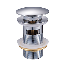 Донный клапан для раковины Raglo c переливом (клик-клак), латунь, хром (R600.03)