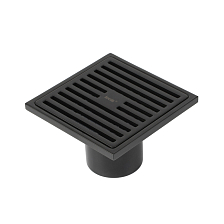 Трап душевой, вертикальный выпуск, сухой затвор, 10х10см, матовый черный, IDDIS, 980CV10BL3DDZ