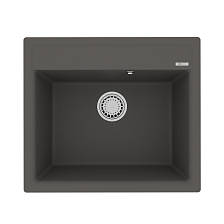 Кухонная мойка Lemark HANKA 570 врезная прямоугольная из кварцгранита цвет: Серый шёлк (9910017) 