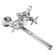 Смеситель Splenka для ванны и душа универсальный вентильный поворотный излив 30 см, хром (S80.22)