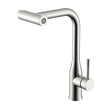 Смеситель Splenka для кухни мультирежимный поворотный выдвижной излив, сатин (S206.49.05)