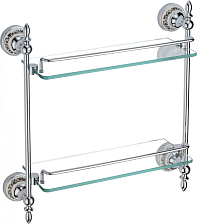 Полка прямая двойная (стеклянная) 40 см Savol 68а (S-06822A)