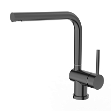 Смеситель Splenka для кухни Г-образный поворотный излив, черный (S205.40.06)