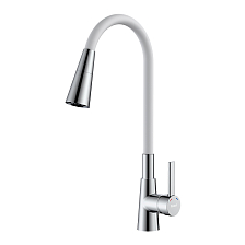 Смеситель Rossinka для кухни с гибким поворотным изливом (Z35-39-White)