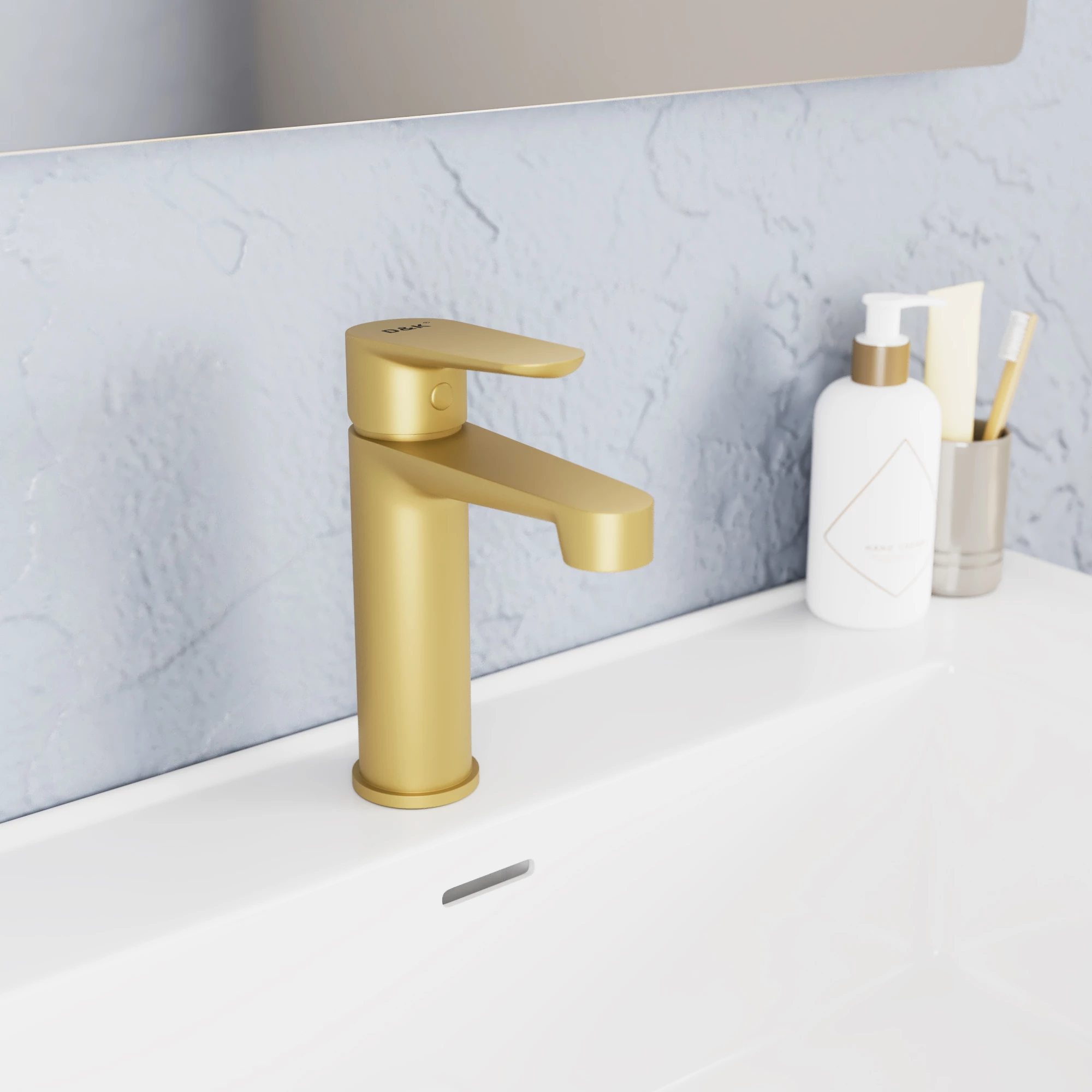 Смеситель для раковины D&K Bayern.München матовое золото (DA1562107) - фото 2