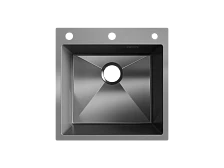 Мойка ULGRAN STEEL 500 Х 500, цвет «черная брашированная сталь»  (US 500х500-002)