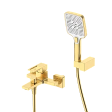 Смеситель для ванны с душем DQ Dortmund короткий излив мат.золото (DA1713207)