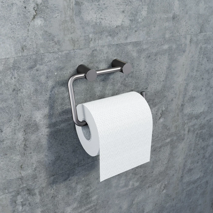 Держатель для туалетной бумаги IDDIS Petite без крышки, сплав металлов, графит (PETGM00i43) - фото 2